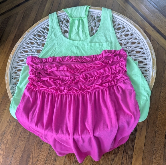 OP Other - Women's Green and Pink OP Sleeveless Coverups Size XL